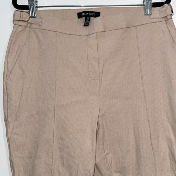 Ellen Tracy Womens Beige Slim Fit Trousers US L - Picture 2 of 9